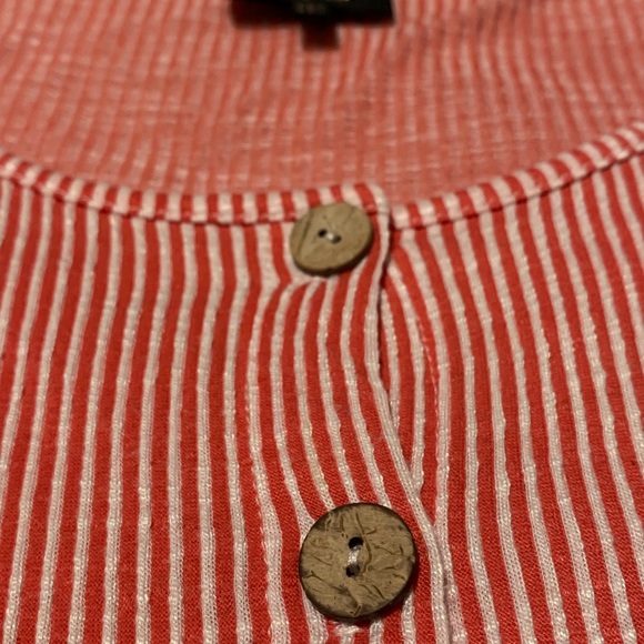 Nordstrom Red White Striped Tie T-Shirt Blouse S - Picture 4 of 5